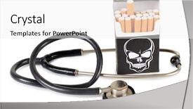  Presentation with skull - Cool new PPT layouts with smoking kills - color photo of a cigarette backdrop and a white colored foreground
