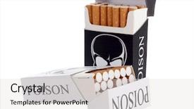  Presentation with skull - Audience pleasing theme consisting of smoking kills - color photo of a cigarette backdrop and a light gray colored foreground