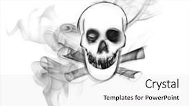  Presentation with skull - Beautiful slides featuring smoking kills - illustration of skull shaped smoke backdrop and a white colored foreground