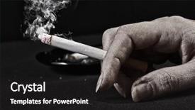  Presentation with cigarette - Colorful slides enhanced with illustration of nine heart shaped flags over white backdrop and a light gray colored foreground