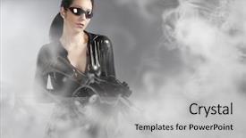  Presentation with sexy santa woman red - PPT theme with smoking kills - sexy woman holding gun background and a light gray colored foreground