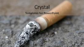  Presentation with cigarette - PPT theme featuring smoking kills - smoldering cigarette background and a coral colored foreground