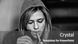  Presentation with teen mom cap and gown holding a baby - Beautiful PPT theme featuring smoking kills - teen girl holding alcohol bottle backdrop and a dark gray colored foreground