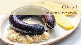  Presentation with czech republic - Theme having smoking kills - traditional sausage meat czech republic background and a cream colored foreground