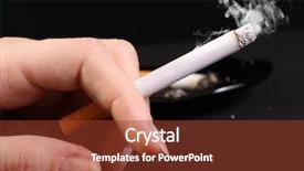  Presentation with cigarette - Colorful presentation theme enhanced with smoking kills - woman hand holding a cigarette backdrop and a tawny brown colored foreground