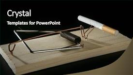  Presentation with addiction - Colorful theme enhanced with smoking metaphor cigarette addiction as a mouse trap backdrop and a black colored foreground