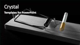  Presentation with addiction - Audience pleasing presentation consisting of smoking metaphor cigarette addiction as a mouse trap backdrop and a black colored foreground