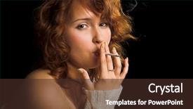  Presentation with black girl - Beautiful slides featuring smoking mouth - young beauty girl with cigarette backdrop and a  colored foreground