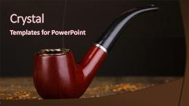  Presentation with tobacco - Audience pleasing presentation consisting of smoking pipe and tobacco backdrop and a wine colored foreground