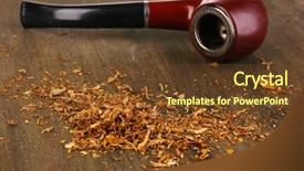  Presentation with tobacco - Slide set having smoking pipe and tobacco background and a tawny brown colored foreground