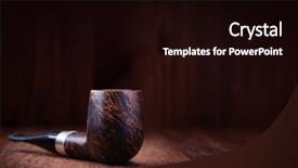  Presentation with pipe - Beautiful slides featuring smoking pipe on a wooden backdrop and a black colored foreground