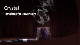  Presentation with sports table tennis two ping - Cool new presentation theme with smoking-pipe-on-a-wooden backdrop and a black colored foreground