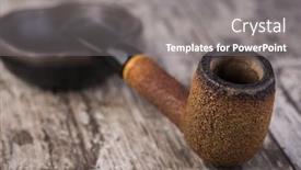  Presentation with pipe - Colorful theme enhanced with smoking-pipe-on-a-wooden backdrop and a gray colored foreground
