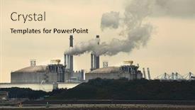  Presentation with power plant industrial - PPT theme enhanced with smoking-power-plant-chimney background and a lemonade colored foreground
