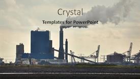  Presentation with power plant industrial - PPT layouts enhanced with smoking-power-plant background and a soft green colored foreground
