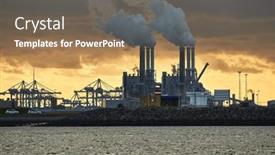  Presentation with docks - Slide deck enhanced with smoking-power-plant background and a  colored foreground