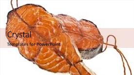  Presentation with salmon fish - Presentation design having smoking red fish salmon fish background and a red colored foreground