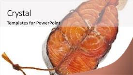  Presentation with salmon fish - Presentation consisting of smoking red fish salmon fish background and a sky blue colored foreground