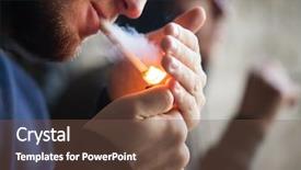  Presentation with substance abuse - Slide deck with smoking substance abuse addiction background and a tawny brown colored foreground