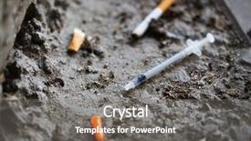  Presentation with drug addiction - Beautiful slide set featuring smoking substance abuse addiction backdrop and a gray colored foreground