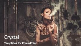  Presentation with spooky - Audience pleasing presentation theme consisting of smoking tattooed beautiful woman backdrop and a tawny brown colored foreground