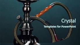  Presentation with hookah - PPT layouts having hookah cigar cigarette and pipe background and a tawny brown colored foreground