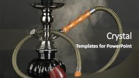  Presentation with hookah - Theme featuring smoking tools - a hookah cigar background and a dark gray colored foreground