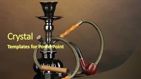  Presentation with hookah - Cool new theme with smoking tools - a hookah cigar backdrop and a tawny brown colored foreground