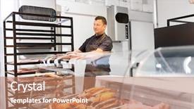  Presentation with fish people - PPT layouts having smoking tray at fish shop background and a  colored foreground