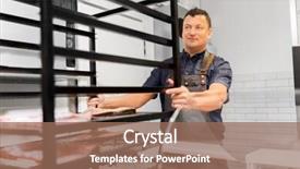  Presentation with fish people - Slides featuring smoking tray at fish shop background and a  colored foreground