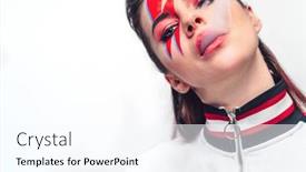  Presentation with smoking - Slide set featuring smoking-young-woman-with-art background and a sky blue colored foreground