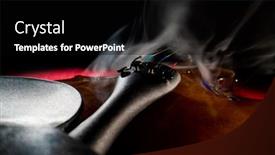  Presentation with field - Amazing presentation theme having smoky-dramatic-violin-close-up backdrop and a black colored foreground