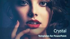  Presentation with sexy girl - Beautiful theme featuring smoky eye makeup and red backdrop and a navy blue colored foreground