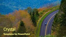  Presentation with fall color - Colorful presentation design enhanced with smoky mountain fall color change tree foliage background nature backdrop and a tawny brown colored foreground