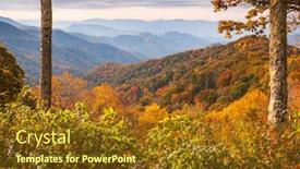  Presentation with tennessee - Cool new PPT theme with smoky-mountains-national-park-tennessee backdrop and a tawny brown colored foreground