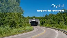  Presentation with bridge - Presentation theme enhanced with smolen-gulf-bridge-in-ashtabula background and a teal colored foreground