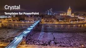  Presentation with long bridge - Theme consisting of smolensky metro bridge and river at winter night in moscow russia long exposure background and a wine colored foreground