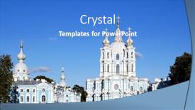  Presentation with old age - Presentation theme having smolny-cathedral-age-old-architecture background and a teal colored foreground
