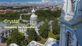  Presentation with russia - Beautiful PPT theme featuring smolny-cathedral-st-petersburg-russia backdrop and a tawny brown colored foreground