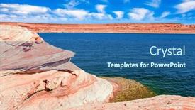  Presentation with sandstone - Slide deck with smooth-blue-water background and a ocean colored foreground