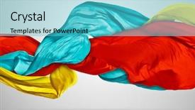  Presentation with elegant - Slide deck consisting of smooth elegant colored cloth separated background and a cyan colored foreground