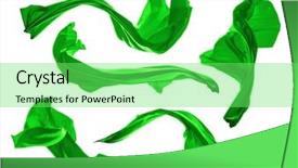  Presentation with satin - Presentation theme having smooth elegant green satin cloth background and a seafoam green colored foreground