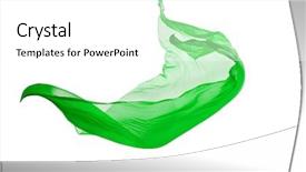  Presentation with image resolution - PPT theme featuring smooth elegant green transparent cloth separated on white background texture of flying fabric very high resolution image background and a white colored foreground