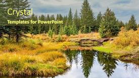  Presentation with lake - Slides enhanced with smooth-lake-surface-reflects background and a  colored foreground