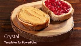  Presentation with peanut butter - Presentation design featuring smooth-peanut-butter-and-jam background and a wine colored foreground