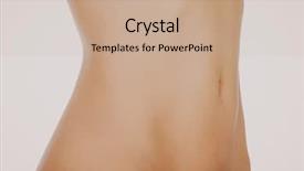  Presentation with natural skin products women - Presentation design having smooth skin on women abdomen background and a coral colored foreground