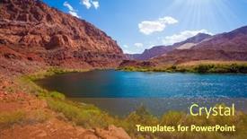  Presentation with boat tourism - PPT theme enhanced with smooth-turn-of-the-colorado background and a tawny brown colored foreground