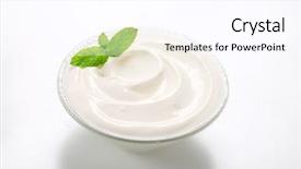  Presentation with cream - Colorful PPT theme enhanced with healthy fresh plain yogurt - smooth white cream backdrop and a pink colored foreground