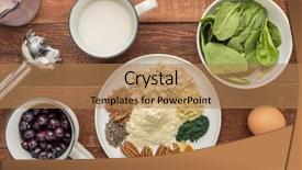  Presentation with milk protein - Theme featuring smoothie almond milk raw egg background and a coral colored foreground