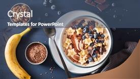  Presentation with blueberry - Presentation theme enhanced with smoothie bowl with blueberry chocolate background and a ocean colored foreground